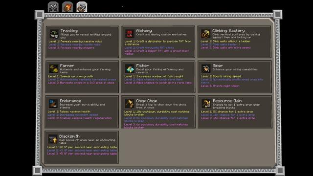 Screenshot of the Minecraft Bedrock Marketplace product Player Skills Pro Add-On created by Cubed Creations.