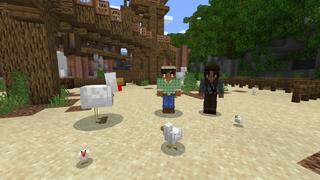 Screenshot of the Minecraft Bedrock Marketplace product Random Mob Sizes: Mega & Mini created by Cubed Creations.