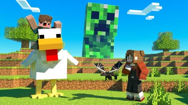 Thumbnail of the Minecraft Bedrock Marketplace product Tamaños de Mob aleatorios: Mega y Mini created by Cubed Creations.