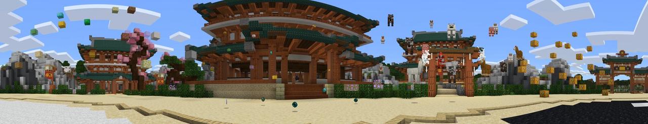 Panorama of the Minecraft Bedrock Marketplace product Random Rain created by Cubed Creations.