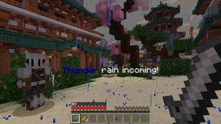Screenshot of the Minecraft Bedrock Marketplace product Random Rain created by Cubed Creations.