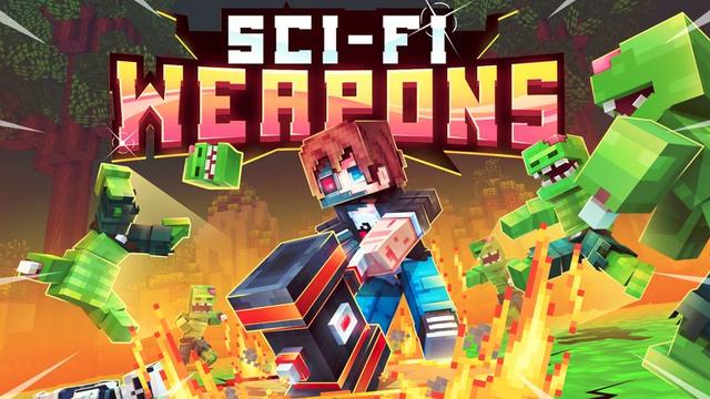 Thumbnail of the Minecraft Bedrock Marketplace product Sci-Fi Weapons created by Cubed Creations.