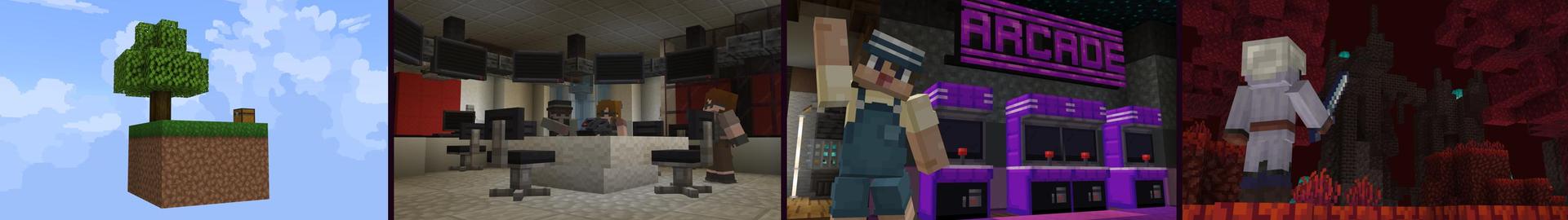 Panorama of the Minecraft Bedrock Marketplace product Secret Skyblock Bunker created by Cubed Creations.