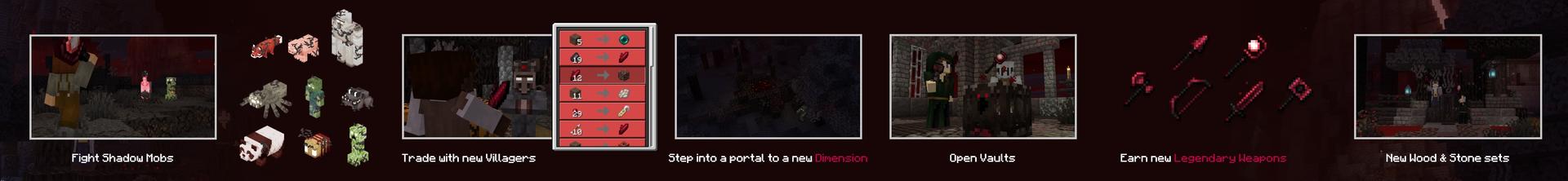 Panorama of the Minecraft Bedrock Marketplace product Shadow Dimension Add-On created by Cubed Creations.