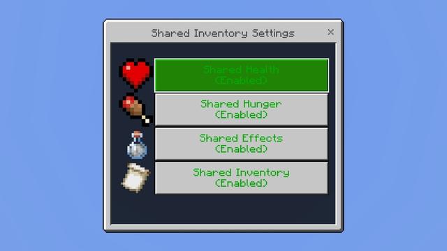 Screenshot of the Minecraft Bedrock Marketplace product Shared Inventory created by Cubed Creations.