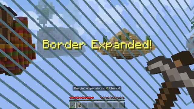 Screenshot of the Minecraft Bedrock Marketplace product Skyblock Expanding Border created by Cubed Creations.