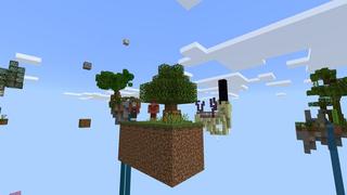 Screenshot of the Minecraft Bedrock Marketplace product Skyblock Falling Blocks created by Cubed Creations.