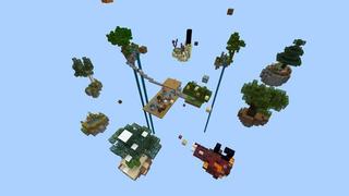 Screenshot of the Minecraft Bedrock Marketplace product Skyblock Falling Blocks created by Cubed Creations.