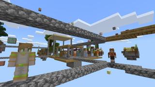 Screenshot of the Minecraft Bedrock Marketplace product Skyblock Falling Blocks created by Cubed Creations.
