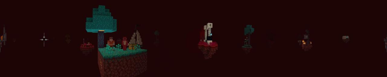 Panorama of the Minecraft Bedrock Marketplace product Skyblock Nether created by Cubed Creations.