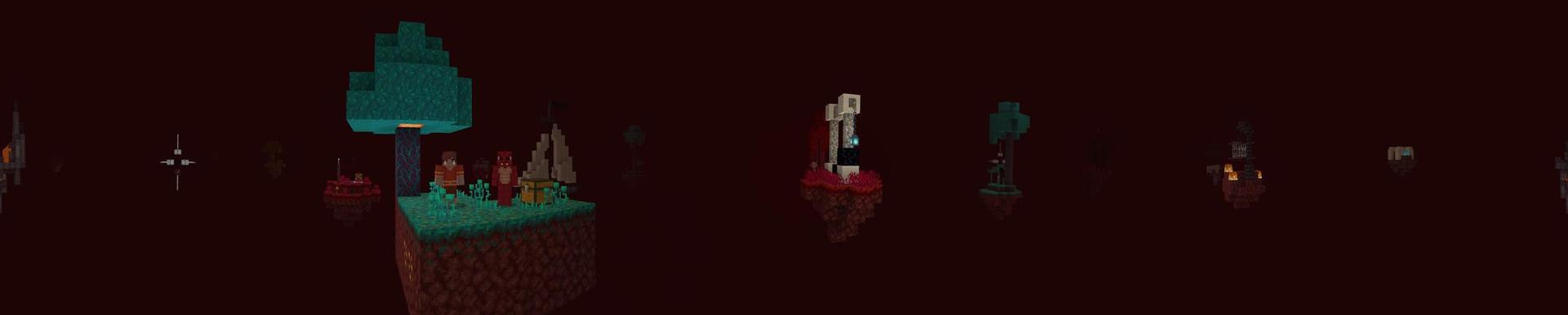Panorama of the Minecraft Bedrock Marketplace product Skyblock Nether created by Cubed Creations.