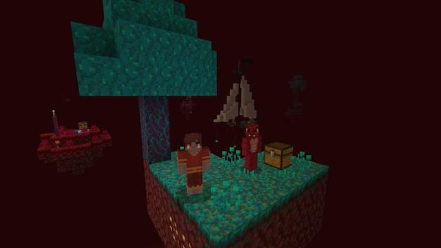 Screenshot of the Minecraft Bedrock Marketplace product Skyblock Nether created by Cubed Creations.