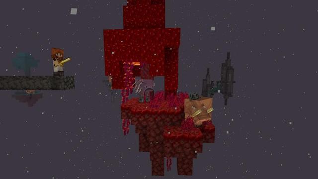 Screenshot of the Minecraft Bedrock Marketplace product Skyblock Nether created by Cubed Creations.