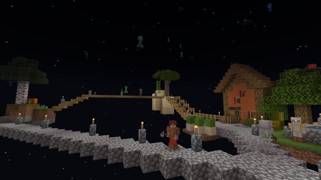 Screenshot of the Minecraft Bedrock Marketplace product Skyblock: Raining Mobs created by Cubed Creations.