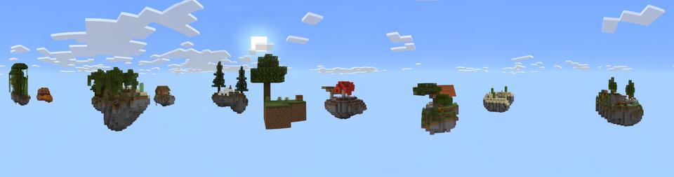 Panorama of the Minecraft Bedrock Marketplace product Skyblock Time Challenge created by Cubed Creations.