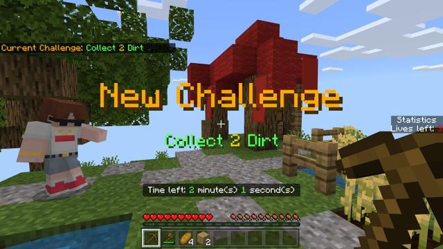 Screenshot of the Minecraft Bedrock Marketplace product Skyblock Time Challenge created by Cubed Creations.