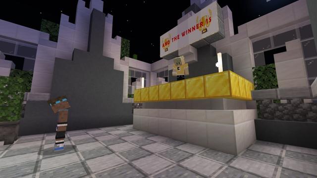 Screenshot of the Minecraft Bedrock Marketplace product Skycity: PvP Parkour Race created by Cubed Creations.