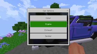 Screenshot of the Minecraft Bedrock Marketplace product Super Cars created by Cubed Creations.