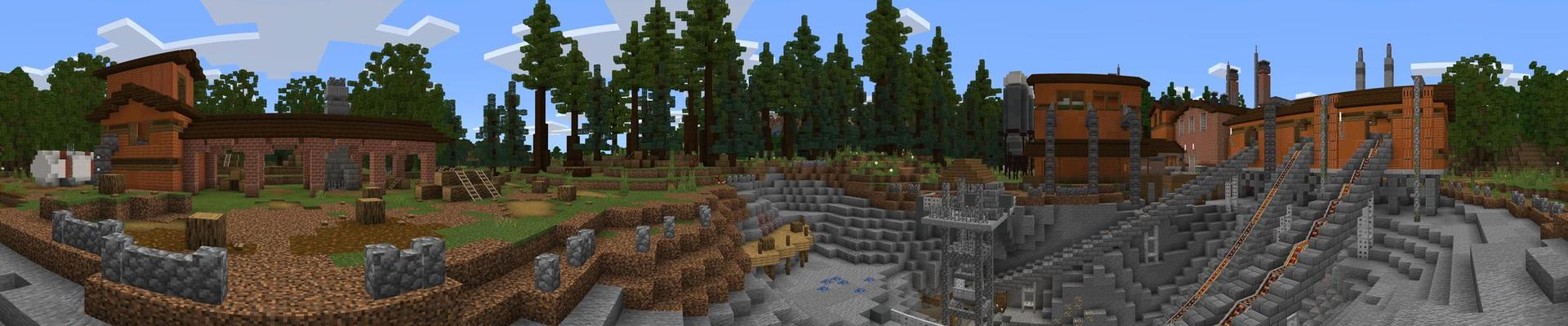 Panorama of the Minecraft Bedrock Marketplace product The Mining Company created by Cubed Creations.