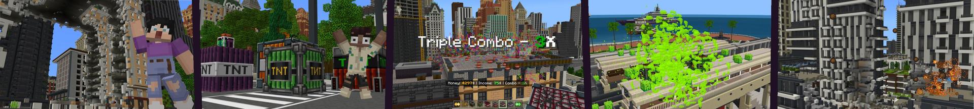 Panorama of the Minecraft Bedrock Marketplace product TNT++ created by Cubed Creations.