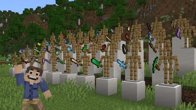 Screenshot of the Minecraft Bedrock Marketplace product Too Many Weapons created by Cubed Creations.