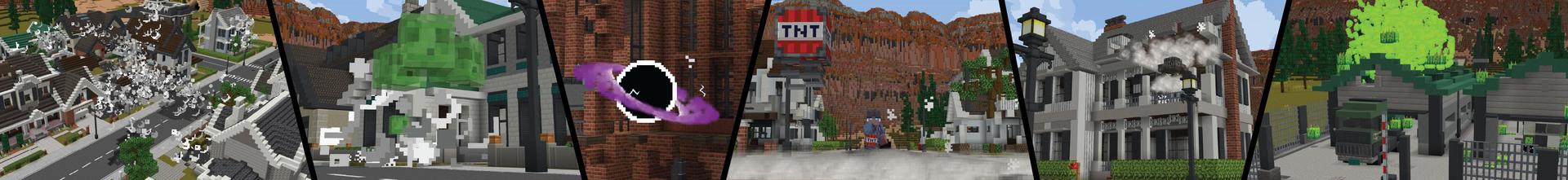 Panorama of the Minecraft Bedrock Marketplace product Too Much TNT 2 created by Cubed Creations.