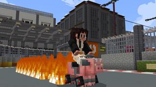 Screenshot of the Minecraft Bedrock Marketplace product Vehicles Pack created by Cubed Creations.