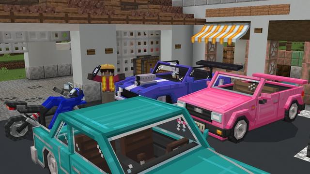 Screenshot of the Minecraft Bedrock Marketplace product Vehicles+ created by Cubed Creations.