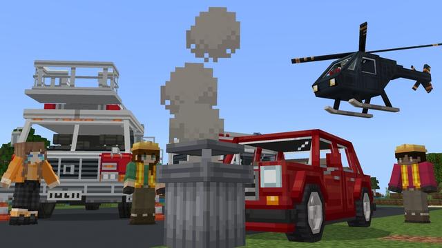 Screenshot of the Minecraft Bedrock Marketplace product Vehicles+ created by Cubed Creations.