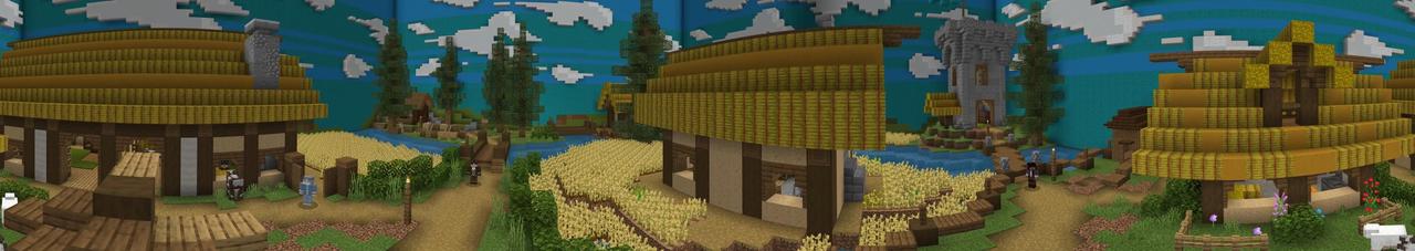 Panorama of the Minecraft Bedrock Marketplace product Village Inside a Chest created by Cubed Creations.