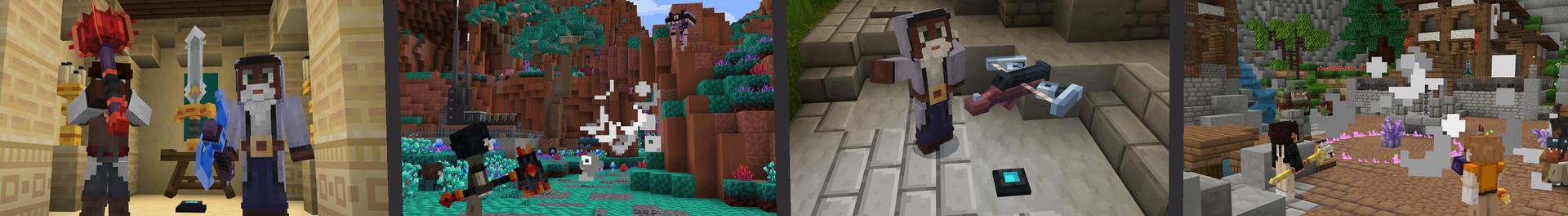 Panorama of the Minecraft Bedrock Marketplace product Weapon Bundle created by Cubed Creations.