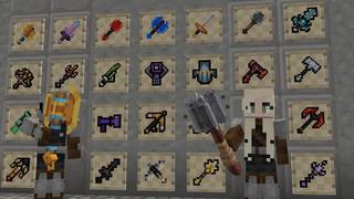 Screenshot of the Minecraft Bedrock Marketplace product Weapon Bundle created by Cubed Creations.