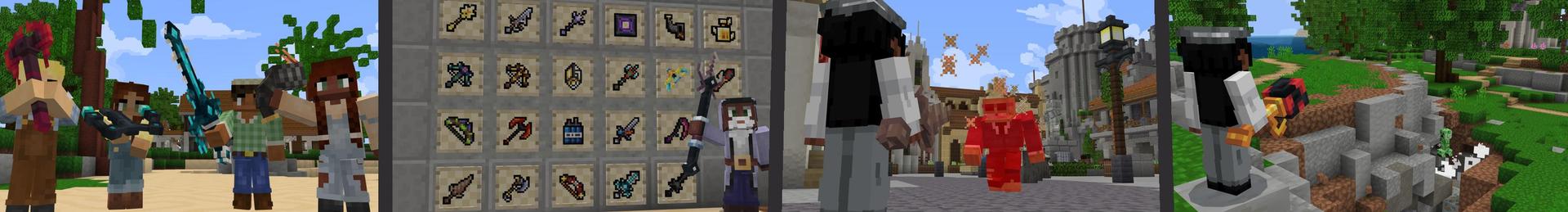Panorama of the Minecraft Bedrock Marketplace product Weapon Fusion 2 created by Cubed Creations.