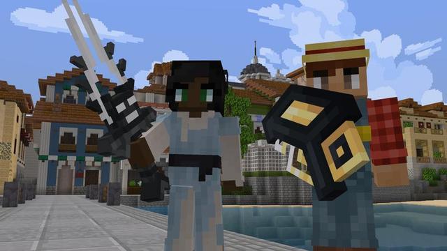 Screenshot of the Minecraft Bedrock Marketplace product Weapon Fusion 2 created by Cubed Creations.