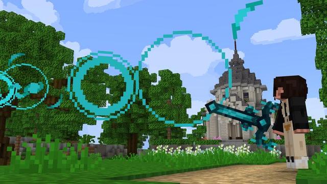 Screenshot of the Minecraft Bedrock Marketplace product Weapon Fusion 2 created by Cubed Creations.