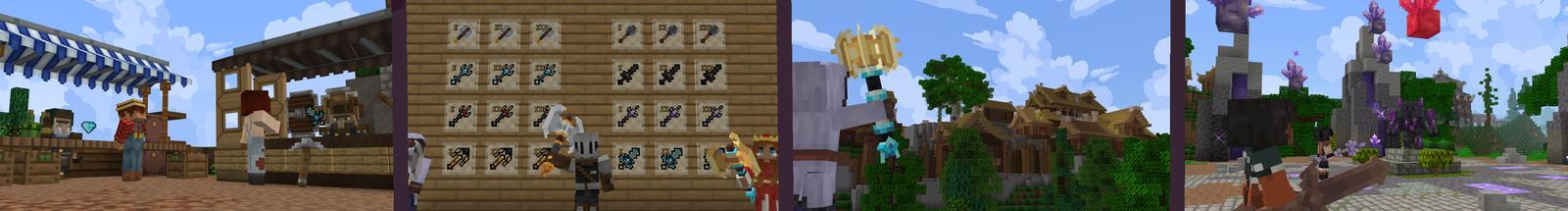 Panorama of the Minecraft Bedrock Marketplace product Weapons Evolve created by Cubed Creations.