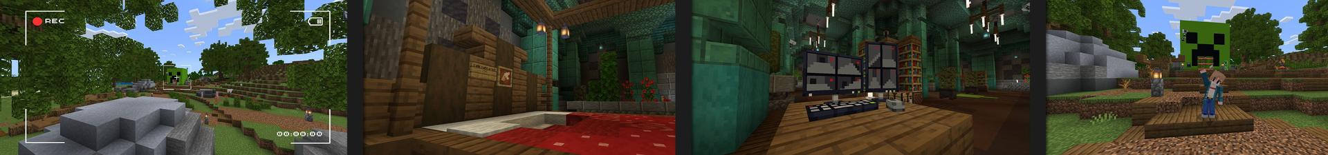 Panorama of the Minecraft Bedrock Marketplace product Creeper Bunker created by Cubical.