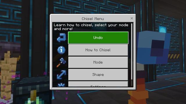 Screenshot of the Minecraft Bedrock Marketplace product Cubical's Chisel Add-On created by Cubical.