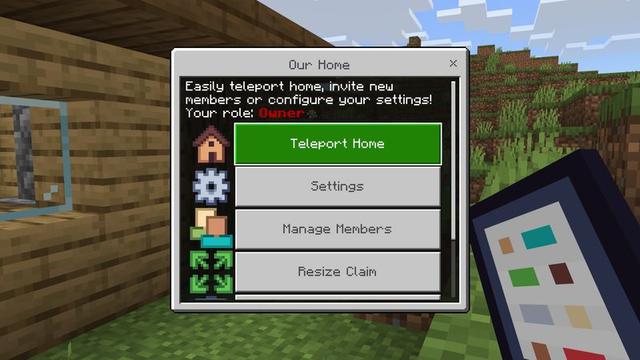 Screenshot of the Minecraft Bedrock Marketplace product Land Claims Add-On created by Cubical.