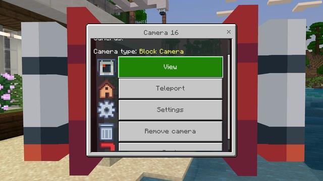 Screenshot of the Minecraft Bedrock Marketplace product Security Cameras Add-On created by Cubical.