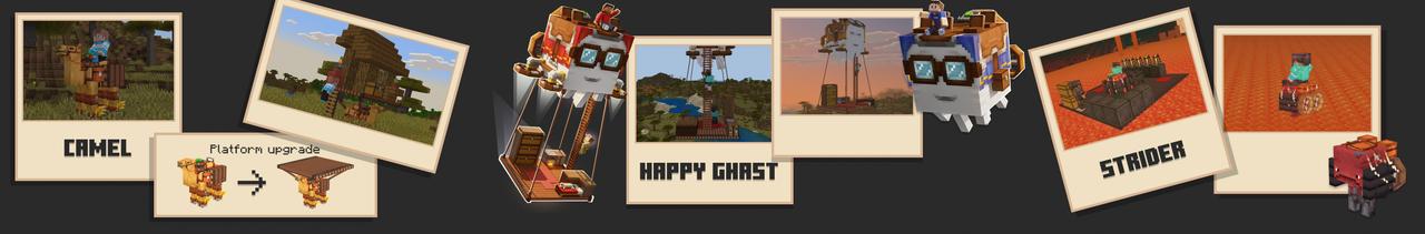 Panorama of the Minecraft Bedrock Marketplace product Travelcraft Add-On created by Cubical.