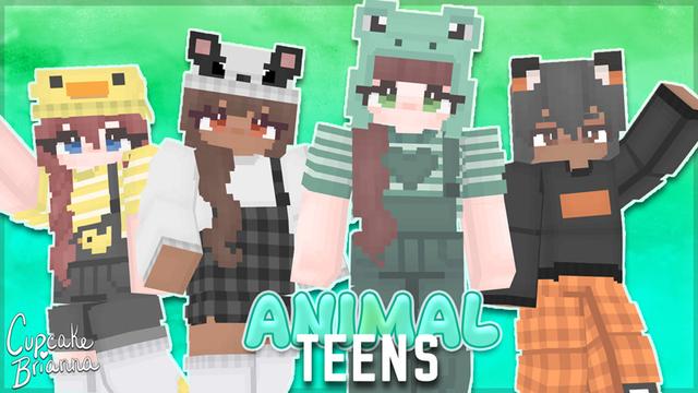 Thumbnail of the Minecraft Bedrock Marketplace product Animal Teens HD Skin Pack created by CupcakeBrianna.