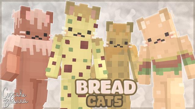 Thumbnail of the Minecraft Bedrock Marketplace product Bread Cats Skin Pack created by CupcakeBrianna.