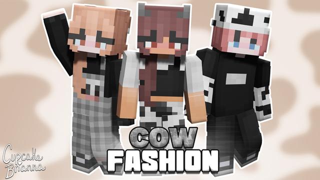 Thumbnail of the Minecraft Bedrock Marketplace product Cow Fashion Skin Pack created by CupcakeBrianna.