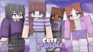 Thumbnail of the Minecraft Bedrock Marketplace product Cute Purple HD Skin Pack created by CupcakeBrianna.
