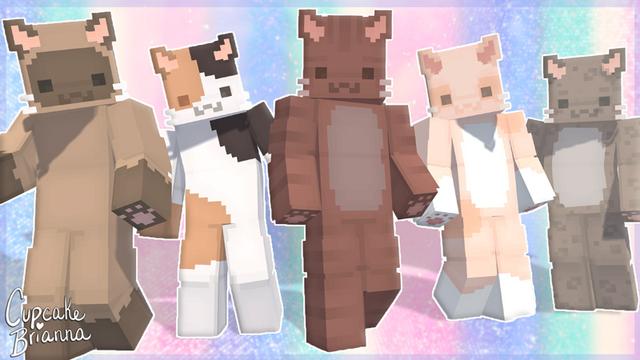Thumbnail of the Minecraft Bedrock Marketplace product Cutie Cats HD Skin Pack created by CupcakeBrianna.