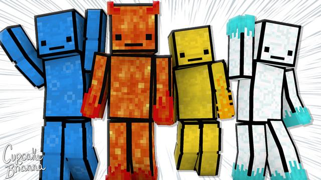 Thumbnail of the Minecraft Bedrock Marketplace product Elemental Blocks HD Skin Pack created by CupcakeBrianna.