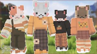 Thumbnail of the Minecraft Bedrock Marketplace product Fall Cats Skin Pack created by CupcakeBrianna.