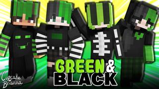 Thumbnail of the Minecraft Bedrock Marketplace product Green And Black Skin Pack created by CupcakeBrianna.