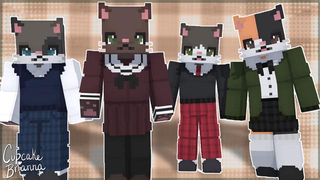 Thumbnail of the Minecraft Bedrock Marketplace product Kitten School HD Skin Pack created by CupcakeBrianna.